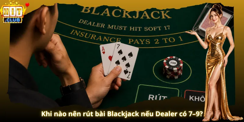 Khi nào nên rút bài Blackjack nếu Dealer có 7–9?