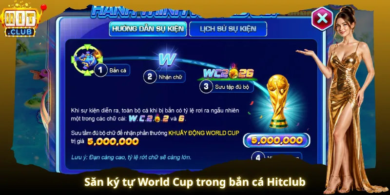 Săn ký tự World Cup trong bắn cá Hitclub