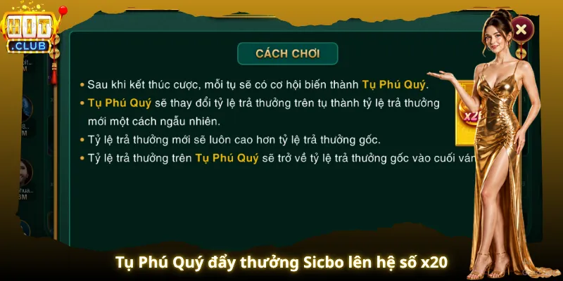 Tụ Phú Quý đẩy thưởng Sicbo lên hệ số x20